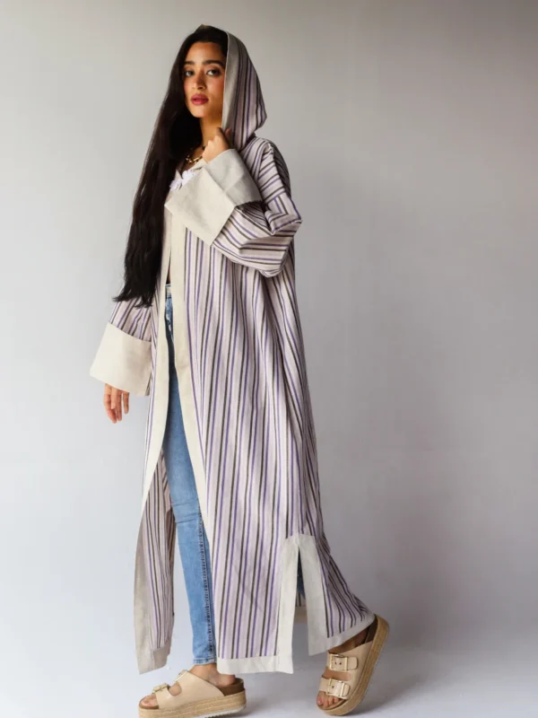 Casablanca Kaftan in Purple Striped