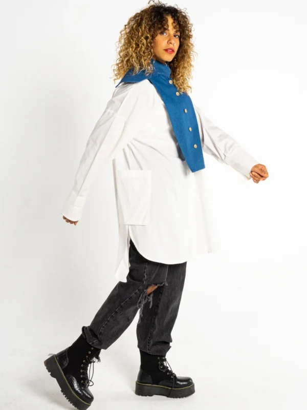 Military Collar in Jeans