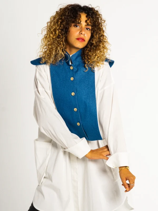 Military Collar in Jeans