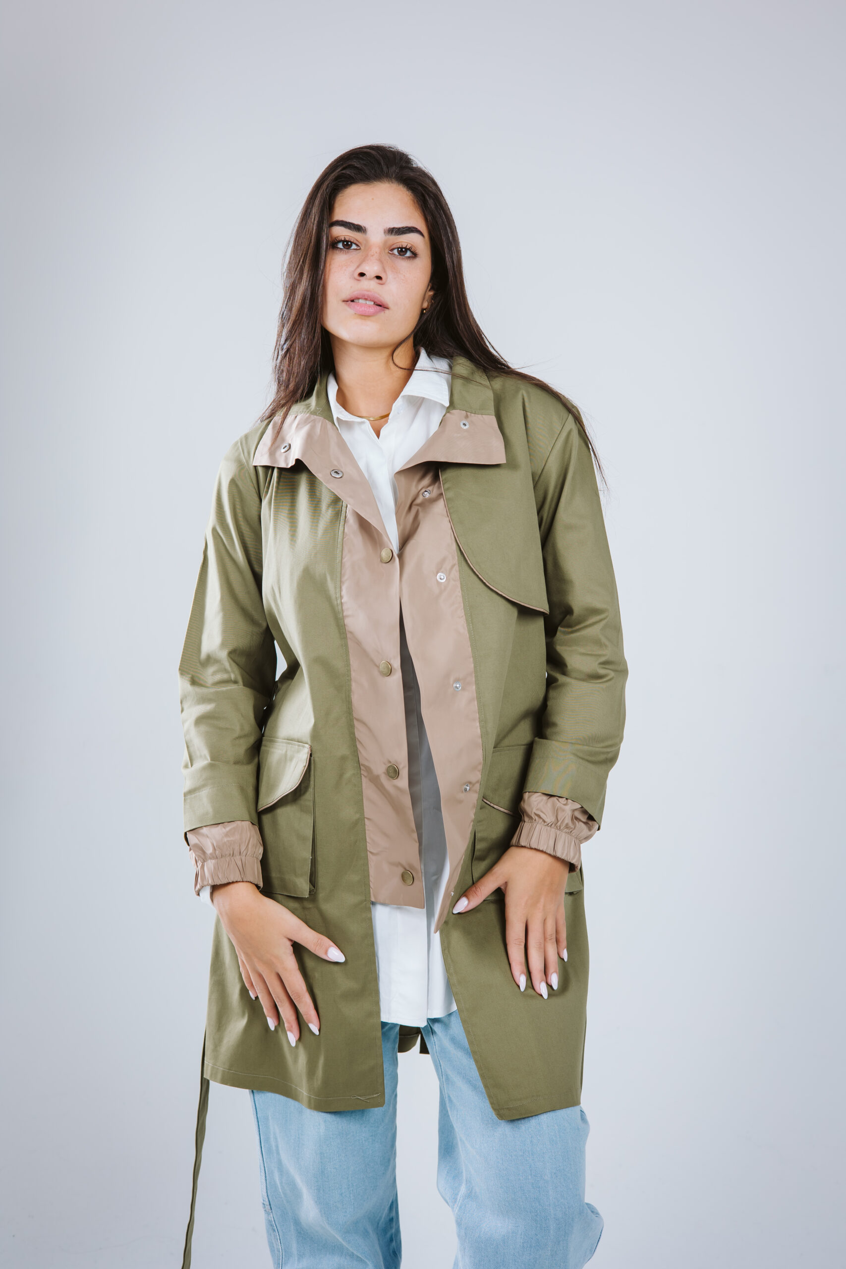 T Coat in Olive