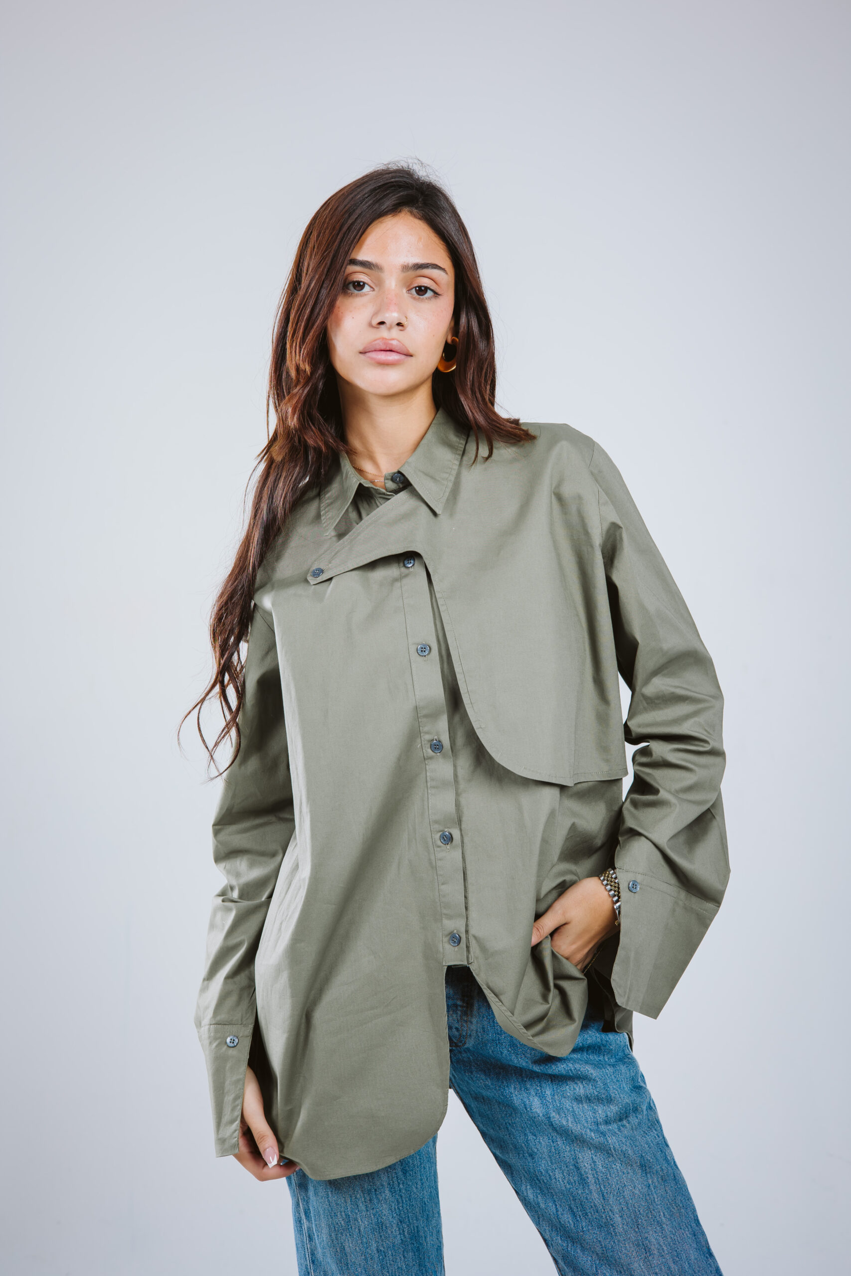 Trench Shirt in Olive