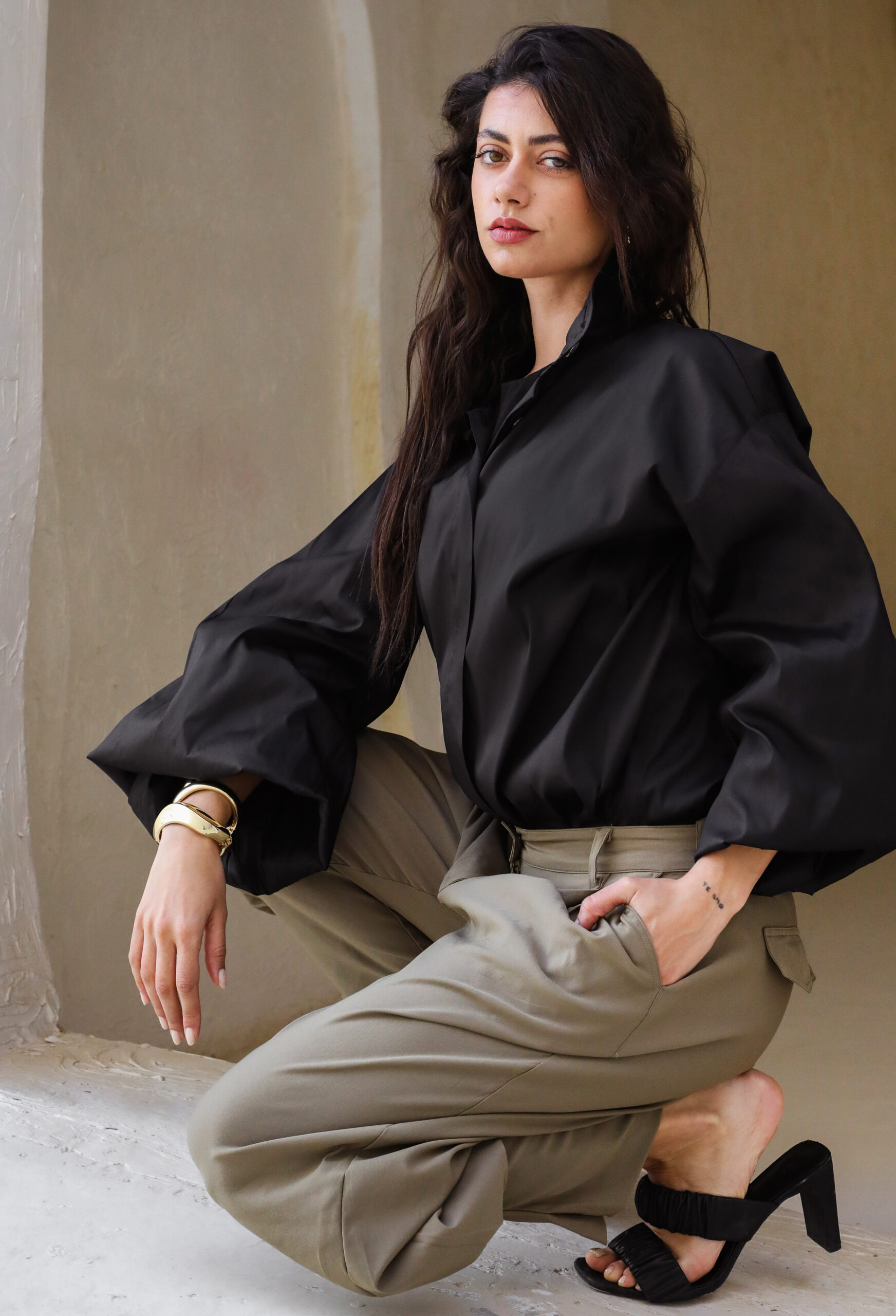 Barrel Pants in Olive